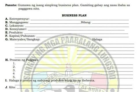 halimbawa ng business plan brainly|Gumawa ng isang simpleng business plan pa help po .